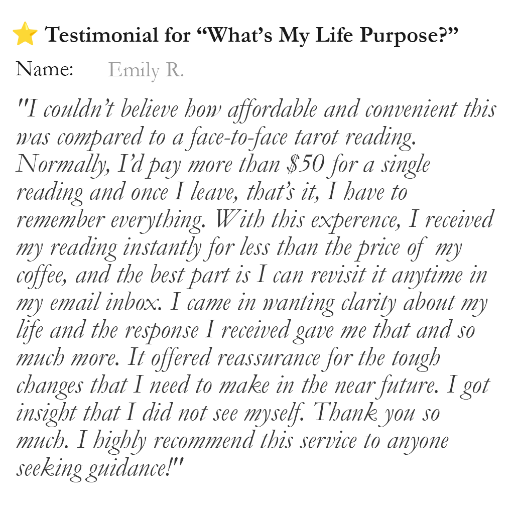 Testimonial - Tarot Reading Bees
