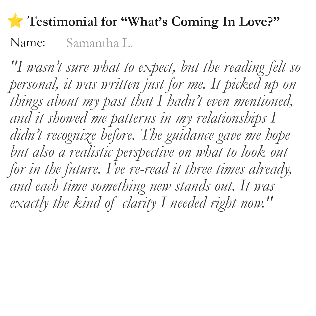 Testimonial - Tarot Reading Bees
